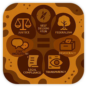 Principles illustration showing various organizational values